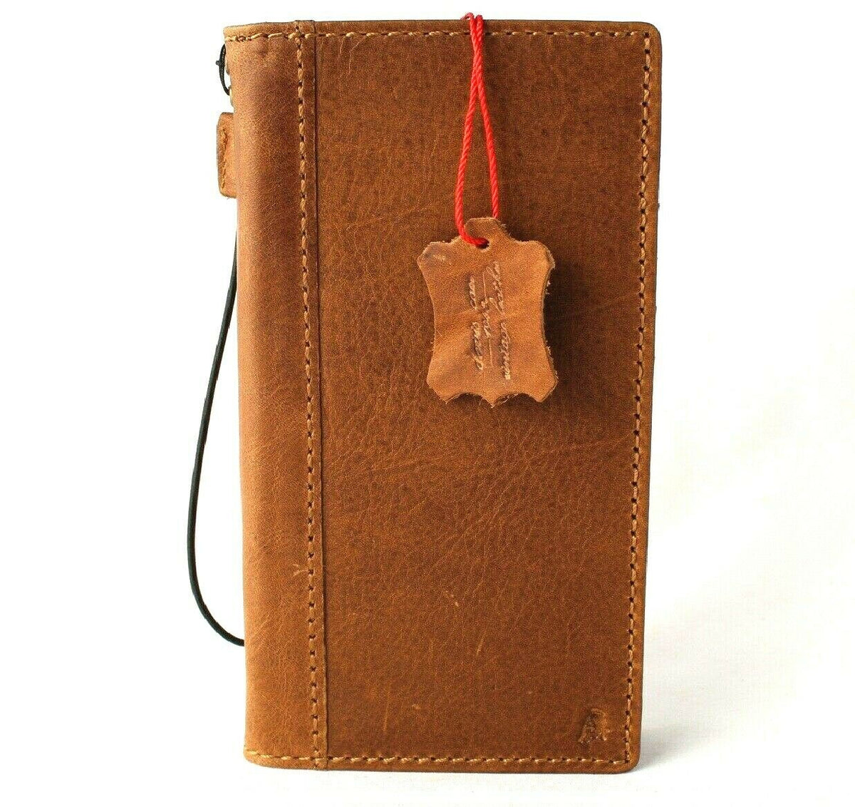 DavisCase genuine leather book wallet phone case for Samsung Galaxy S20 Ultra with card slots and wireless charging holder.