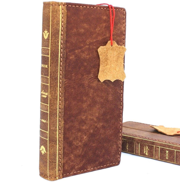 Echte Volllederhülle für iPhone 8 Cover Buch Bibel Brieftasche Karten Vintage Business Slim Kabelloses Laden Davis Classic Art.-Nr