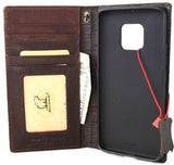 Echte echte Ledertasche passend für Huawei Mate 20 Pro Book Wallet Handmade Retro Luxus kabelloses Laden IL