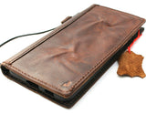 Echtes dunkles Vintage-Leder-Brieftaschenetui für Samsung Galaxy S22 Plus 5G, Buch-ID-Fenster-Abdeckung, Karten, kabelloser Ladehalter, luxuriöse Gummi-Oberseite, genarbt, DavisCase 1948