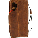 Genuine Vintage Tan Leather case for Samsung Galaxy Note 10 Plus book wallet Soft holder Cards slots rubber stand Wireless charging Slim design Davis