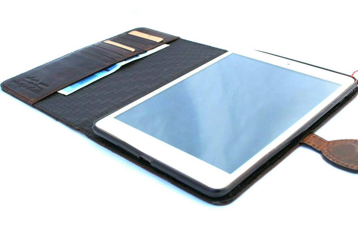 Daviscase genuine leather iPad Mini 5 case with card slots, handmade design, rubber grip, for Apple iPad mini 5 (2019).