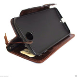 Étui en cuir véritable couverture rigide pour Motorola Nexus 6 pochette portefeuille téléphone peau TIC clip daviscase