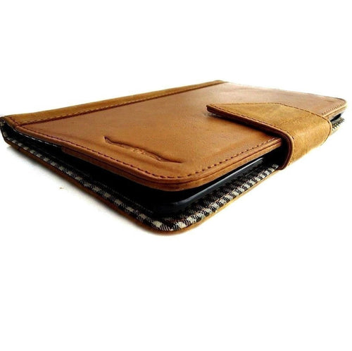 Genuine leather iPad mini 2/3 case with stand and magnetic closure, slim retro design, for Apple iPad mini tablets.