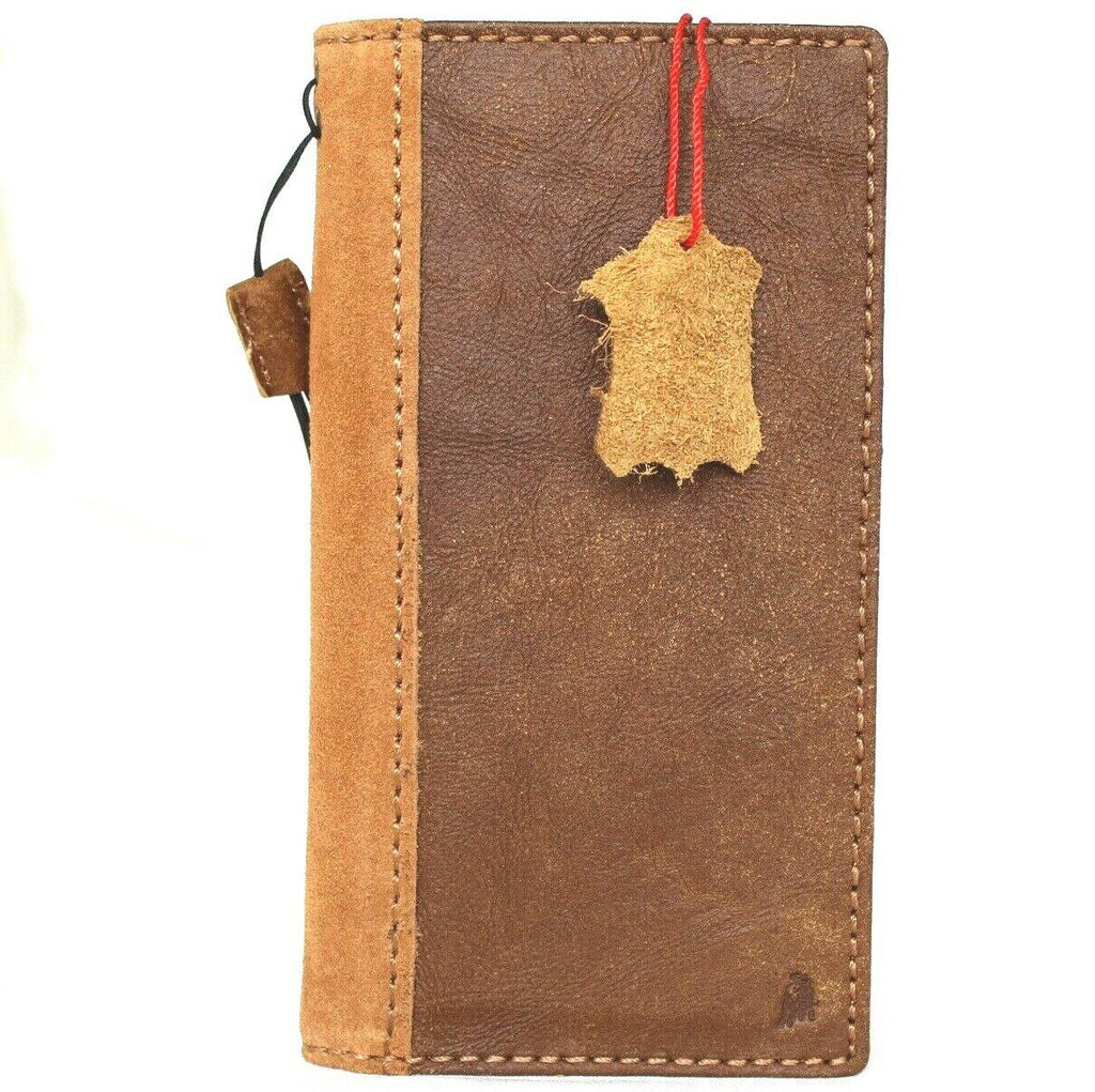 Genuine leather wallet case for Samsung Galaxy Note 20 Ultra 5G with card slots, ID window, and suede interior by DAVISCASE