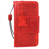 Étui pour LG G6 en cuir naturel véritable, portefeuille de livre, couverture premium, fait à la main, aimant rouge vin, slim jafo 48