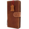 Genuine leather Samsung Galaxy S10 wallet case by DAVISCASE with card slots, rubber window, magnetic closure, and slim flip design.