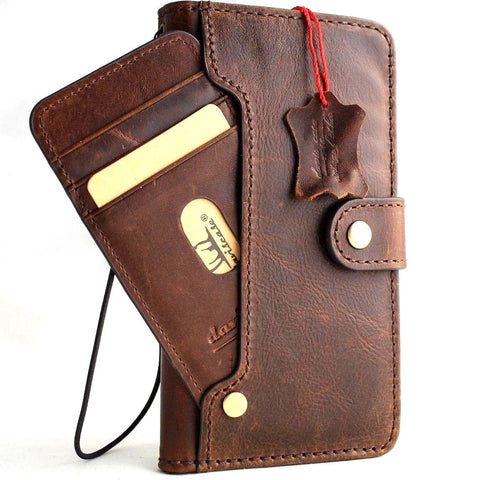 Echtes Leder für Apple iPhone xr Hülle Vintage Portemonnaie Kreditbuch kabelloses Laden Gummi Flip handgefertigt Jafo