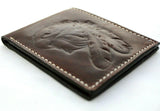 Véritable hommes portefeuille en cuir argent Billfold Design argent carte de crédit Bill sculpté aigle Motif œuvre d'art Vintage 