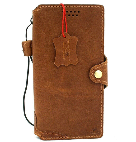 Genuine Tan Leather Case for Samsung Galaxy Note 9 book Handmade Wallet Closure Vintage Style Slim Cover Cards Slots Wireless Charging Davis