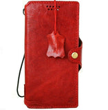 Echte Vollledertasche für Apple iPhone 11 Pro Max, Brieftasche, Kreditkartenetui, Buch, Rot, schlankes Design von Davis