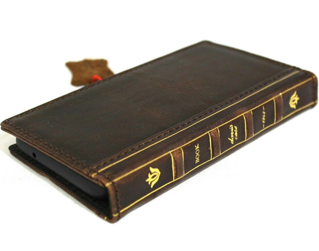 DavisCase genuine leather Galaxy S20 Bible book wallet cover with card slots, wireless charging holder, and luxury rubber ID compartment.