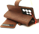 Echtledertasche für Samsung Galaxy S21 Ultra 5G Buch Jafo Brieftasche Handgefertigte Gummihalterung Abdeckung Drahtloses Ladegerät Daviscase Luxus