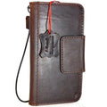 Handmade genuine Italian oiled leather Galaxy S8 Active phone case with wallet-style book cover in natural leather finish.