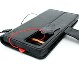 Echtes schwarzes Lederetui für Samsung Galaxy Note 20 Ultra 5G, Buch-ID-Fenster-Brieftasche, handgefertigte Gummi-Halterung, kabelloses Ladegerät, Business DavisCase