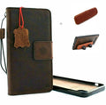 Handmade genuine leather iPhone 11 case by DAVISCASE with wallet, credit card holder, magnetic book cover, and removable car mount.