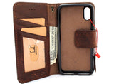 Étui en cuir véritable pour apple iPhone xs rétro couverture portefeuille porte-carte de crédit magnétique amovible détachable de haute qualité livre mince Jafo