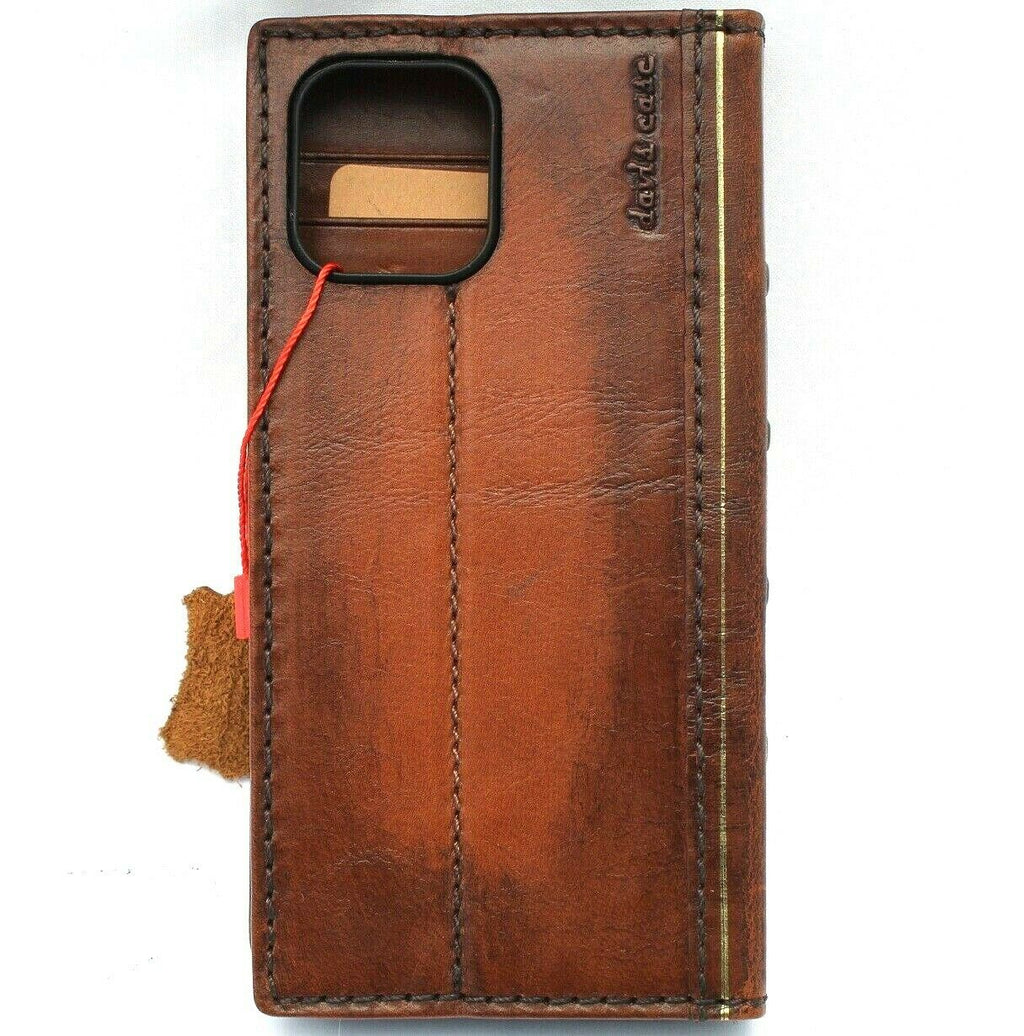 DavisCase handmade vintage leather phone case for iPhone 11-15 Pro Max, Galaxy S21 Ultra, Note 10, A52s, with wallet and credit card slots