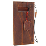 Genuine real Leather case for Samsung Galaxy Note 8 book wallet cover soft vintage brown cards slots slim daviscase wireless charging