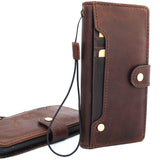 Echte Vintage-Lederhülle für das Samsung Galaxy Note 9. Handgefertigter Brieftaschenverschluss, Gummiabdeckung, Kartenfächer, kabelloses Laden, Daviscase
