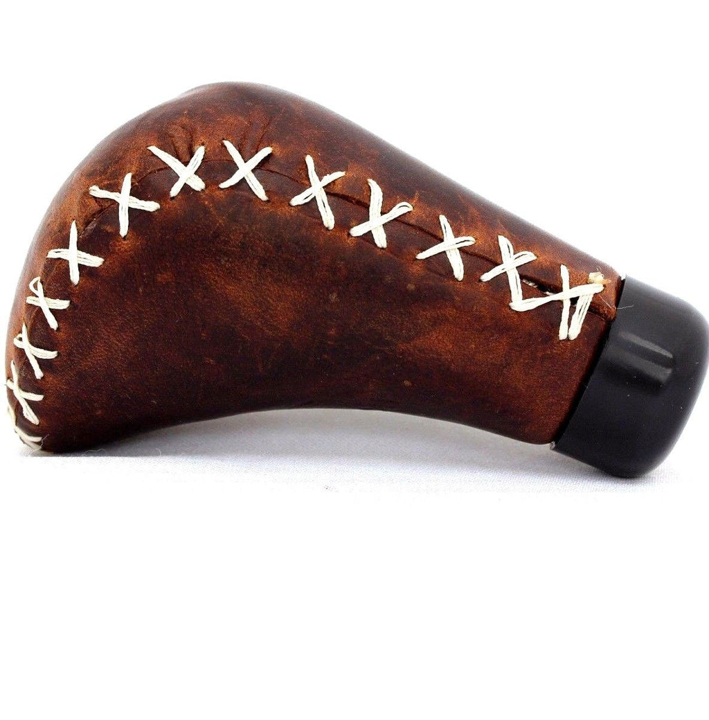 Handmade genuine leather gear shift knob for Mercedes-Benz, compatible with MB SL, CLK, SLK models, by DAVISCASE.