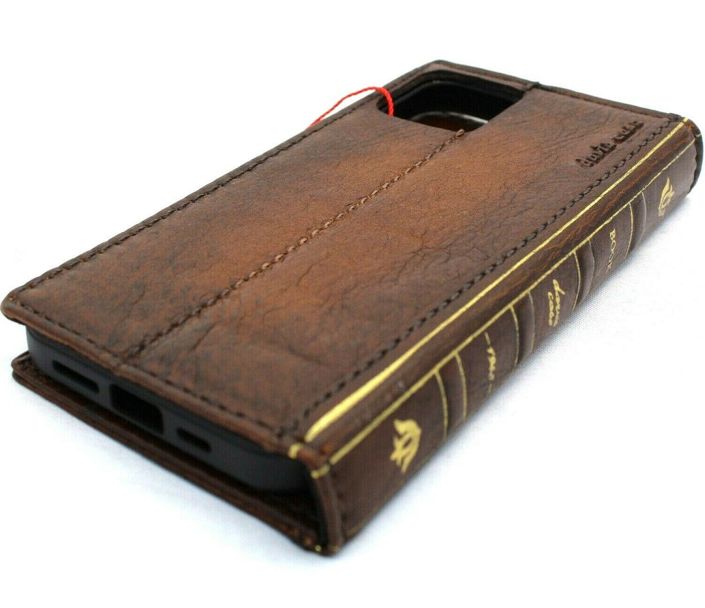DavisCase handmade leather phone case for iPhone 17, 11, 12, 13, 14, 15 Pro Max, Air 7, 8 Plus, SE, XS with wallet and vintage design