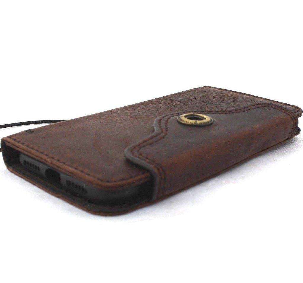 Handmade genuine oiled leather iPhone XS Max wallet case with soft holder and vintage art detailing, crafted for luxury and durability.