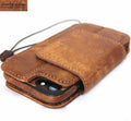 DavisCase genuine full leather iPhone SE 2 2020 wallet case with card slots, magnetic closure, and detachable cover in classic art style.
