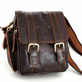 Genuine Full Grain Leather Bag Waist Pouch Vintage Luxury Cross body Canva belt  Brown Davis