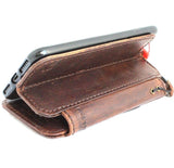 Schutzhülle für iPhone 8, echtes italienisches Leder, Portemonnaie, Kreditkartenetui, herausnehmbar, 7, handgefertigt, Luxus-Jafo