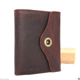 Men's Full Leather Wallet 6 Credit Card Slots 2 id Windows 2 Bill Compartments brown daviscase