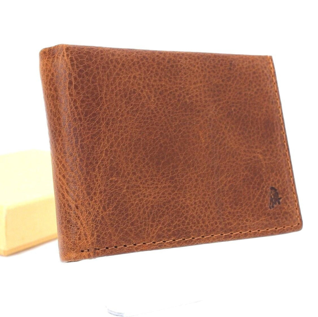 Men's genuine full leather wallet by DAVISCASE with personalized initials, slim design, handmade credit card holder, custom gift.