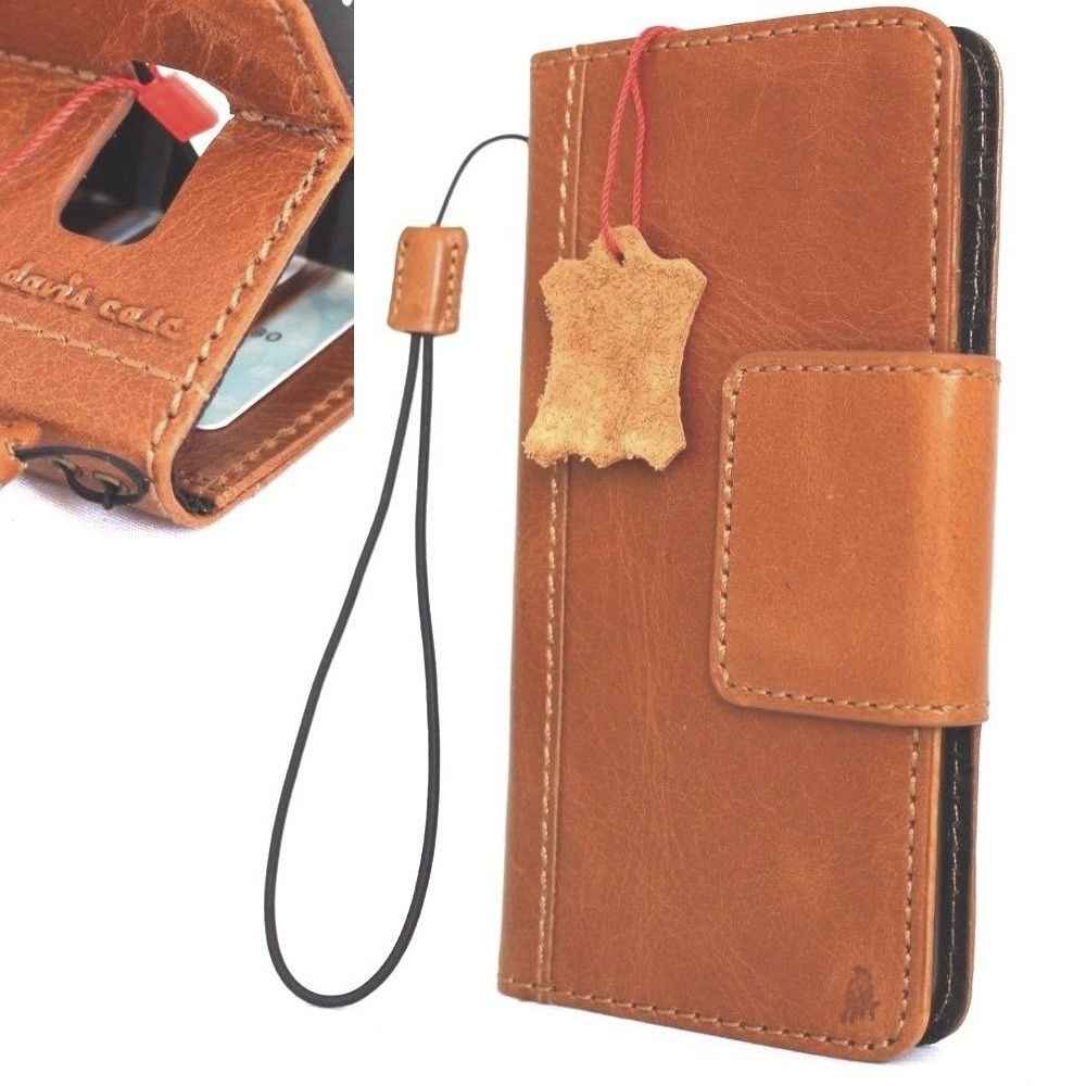 Light brown vintage leather Samsung Galaxy S8 Plus wallet case with card slots and slim design, handmade by vendor-unknown.