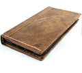 Vintage brown leather wallet case for Apple iPhone 13 Pro Max by DAVISCASE, featuring card slots and a slim, soft leather design.