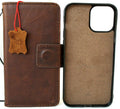 Handmade genuine leather phone case for Apple iPhone 13-17 Pro Max with wallet and magnetic closure, by DAVISCASE.