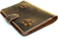 Genuine leather iPad Mini 4-6 case by DAVISCASE with card slots, vintage lion and bear design, handcrafted luxury cover