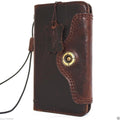 Handmade genuine Italian leather iPhone 6/6s wallet case with credit card holder and secure cover, crafted for stylish protection.
