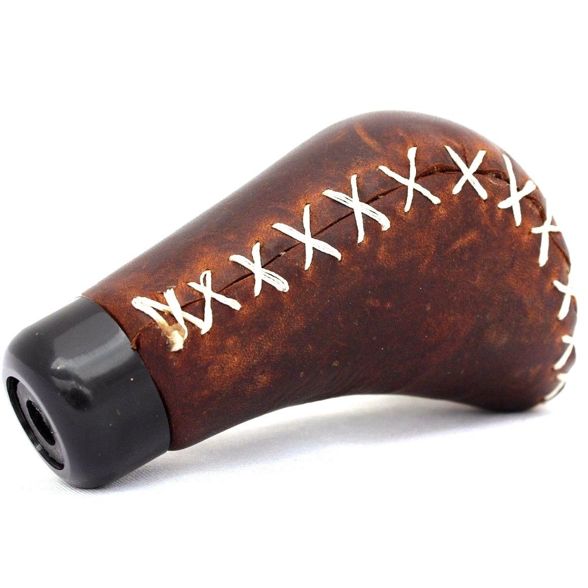 Handmade genuine leather gear shift knob for Mercedes-Benz cars, crafted by DAVISCASE, with a classic and stylish design.