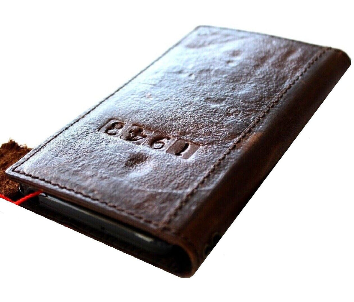 Vintage rustic leather phone case by DAVISCASE for Samsung Galaxy S22, S21, S20, Z Fold 3, 4, 5, 6 with wallet-style design.
