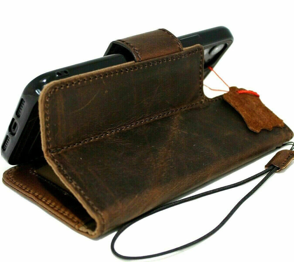 DavisCase genuine full soft leather iPhone 11 Pro Max phone case with wallet, credit card slots, ID window, and removable holder.
