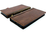 Genuine Real Leather Case for Apple iPhone 11 Cover Wallet Credit Holder Bible Design Book Wireless Charging Prime Holder Slim Jafo 1948 Dark