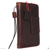 Echtes Vintage-Lederetui für Microsof Lumia 950, Buch-Geldbörse, Magnethülle, schlankes Braun, Kartenfächer, Daviscase