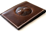 Men's Genuine Leather Wallet  Credit Card Slots Bill Tree of Life Handmade Brown DavisCase Luxury