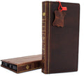 Dark vintage genuine leather Samsung Galaxy Note 9 wallet case with card slots, slim design, and Bible book style from DAVISCASE.