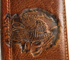 Genuine Leather Case For Apple iPhone 11 12 13 14 15 Pro Max 7 8 plus Eagle crafts falcon SE XS Wallet  Book Vintage Tan Style Credit Card Slots Cover Wireless Full Grain Davis luxury Mini Art Diy Embossing