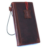 Genuine real leather Case for Oppo R11 book wallet cover Cards slots id cover hand made Art dark brown slim daviscase