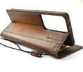 Genuine leather wallet case for Samsung Galaxy Note 20 Ultra 5G with ID window, card slots, rubber stand, in retro Davis 1948 style