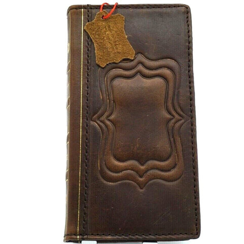 Genuine Leather Case Wallet For Apple iPhone 11 12 13 14 15 Pro Max 6 7 8 plus SE XS Bible Book Vintage Handcraft Style Card Slots Cover Wireless Full Grain Davis luxury Stamping Elegant