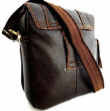 Sac en Cuir Pleine Fleur Véritable Pochette de Taille Vintage Luxe Cross body Ceinture Canva Marron Davis