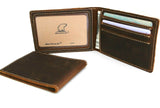 Portefeuille en cuir véritable pour hommes, fentes pour cartes de crédit, slim, fait à la main, carte d'identité rétro huilé, Art Daviscase 